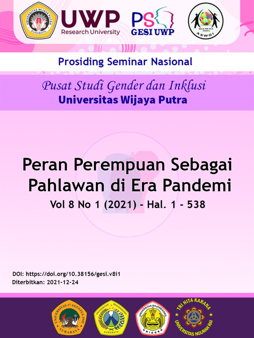 					Lihat Vol 8 No 1 (2021): Prosiding Seminar Nasional & Call for Paper "Peran Perempuan Sebagai Pahlawan di Era Pandemi" PSGESI UWP, Agustus 2021
				